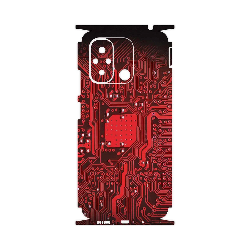 برچسب پوششی ماهوت مدل Red_Printed_Circuit_Board-FullSkin مناسب برای گوشی موبایل شیائومی Redmi 12C