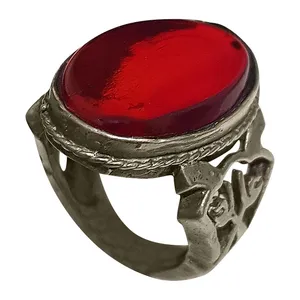 انگشتر نقره مردانه مدل یاقوت سرخ YS2212