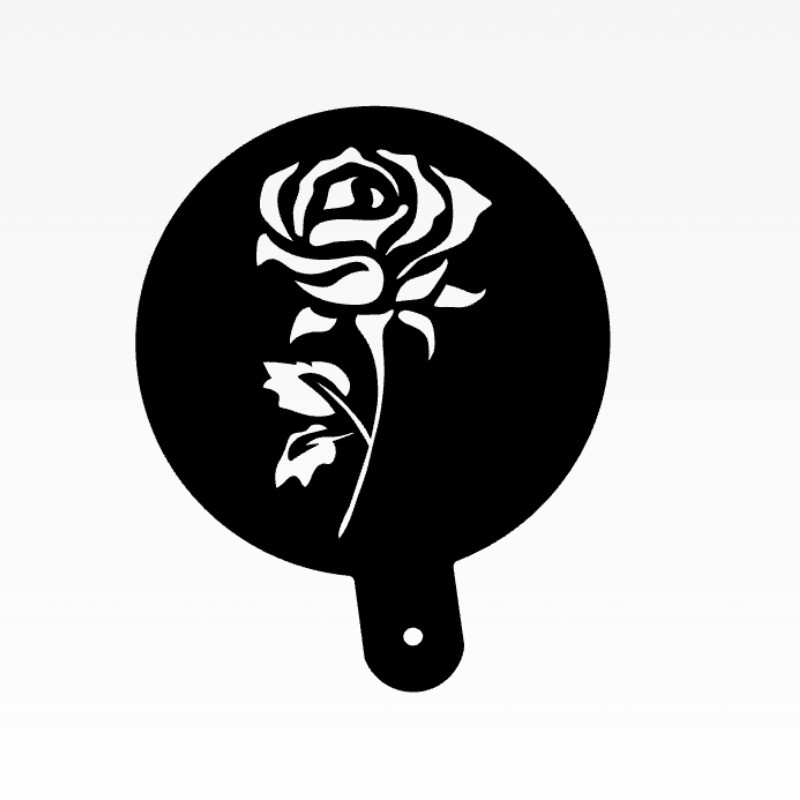 شابلون تزیین قهوه مدل گل رز