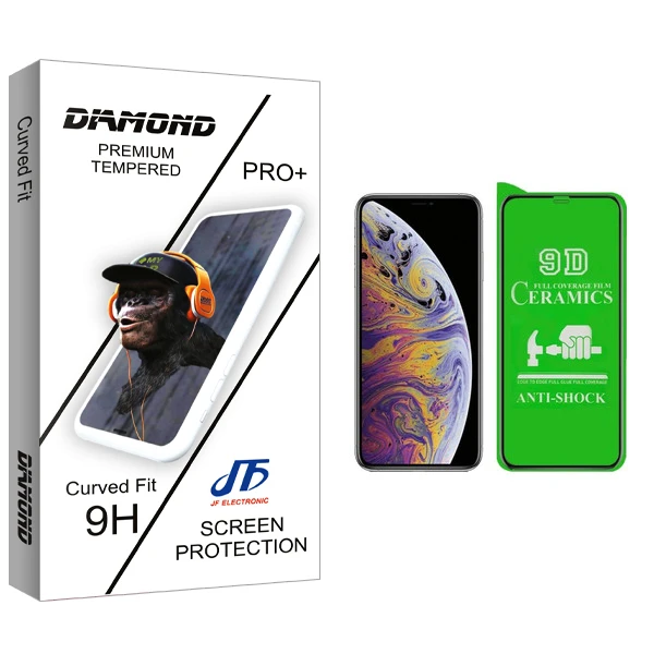 محافظ صفحه نمایش سرامیکی جی اف مدل Diamond glass مناسب برای گوشی موبایل اپل IPHONE XS MAX/11PRO MAX
