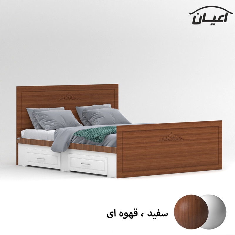 تخت خواب دونفره اعیان مدل FH402 سایز 160x200 سانتی متر