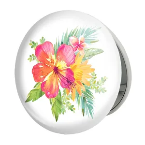 آینه جیبی خندالو طرح گل مدل تاشو کد 5469 