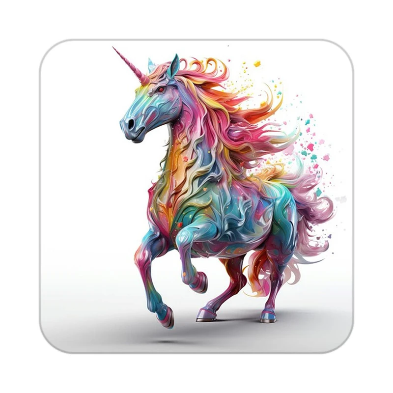 زیر لیوانی کاکتی طرح اسب تک شاخ و یونیکورن مدل mp30213