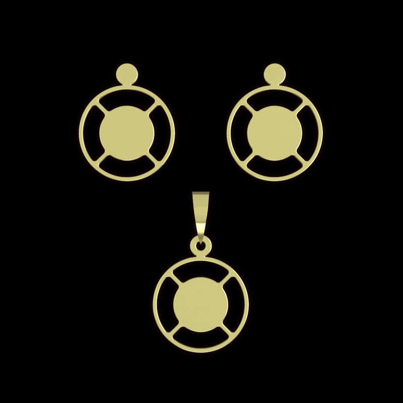 نیم ست طلا 18 عیار زنانه مدوپد مدل دایره کد NA11429