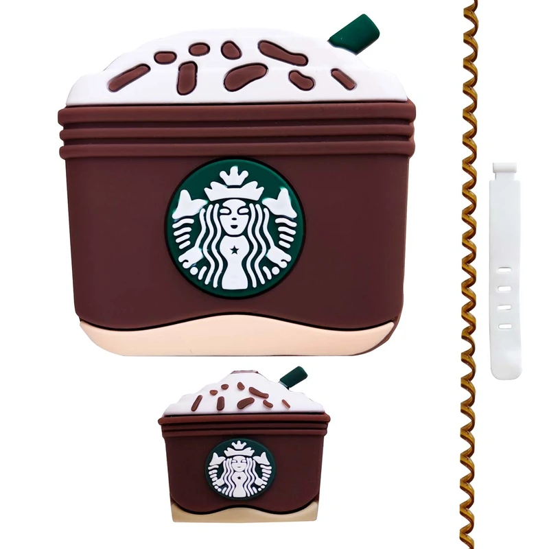 محافظ کابل پیکسی مدل Starbucks به همراه محافظ شارژر دیواری مجموعه 4 عددی