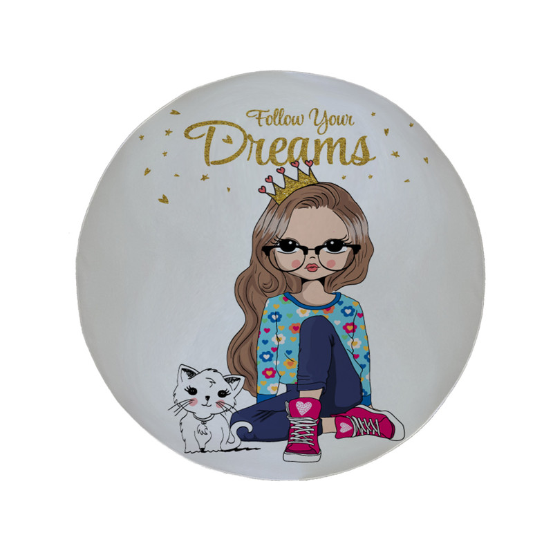 پادری مدل دایره طرح عروسکی کد 5747 سایز 90 × 90 سانتی متر 