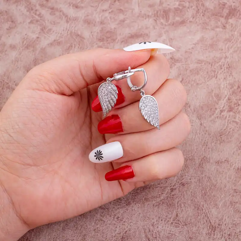 نیم ست نقره زنانه مدل بال فرشته AMT_N108