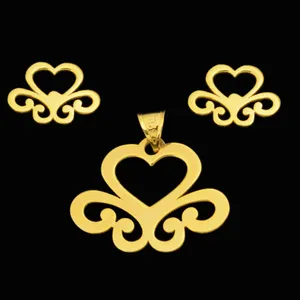 نیم ست طلا 18 عیار زنانه طلای مستجابی کد 67130