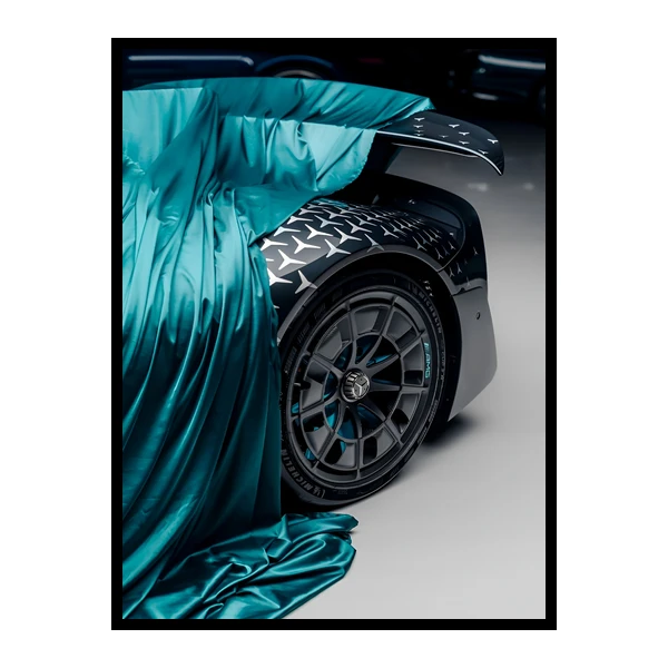 تابلو نوری بکلیت طرح مدرن خودرو و ماشین مسابقه بنز AMG مدل B-bu7027 فریم مشکی