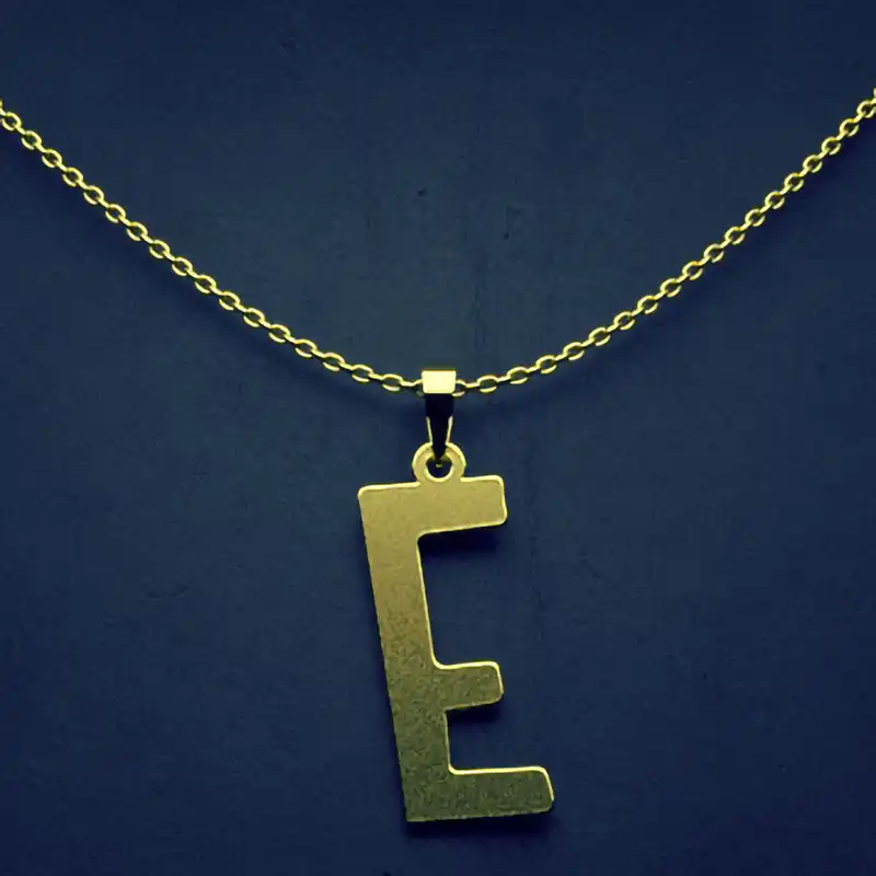 گردنبند طلا 18 عیار زنانه مدوپد مدل حرف E کد H3-1-1137