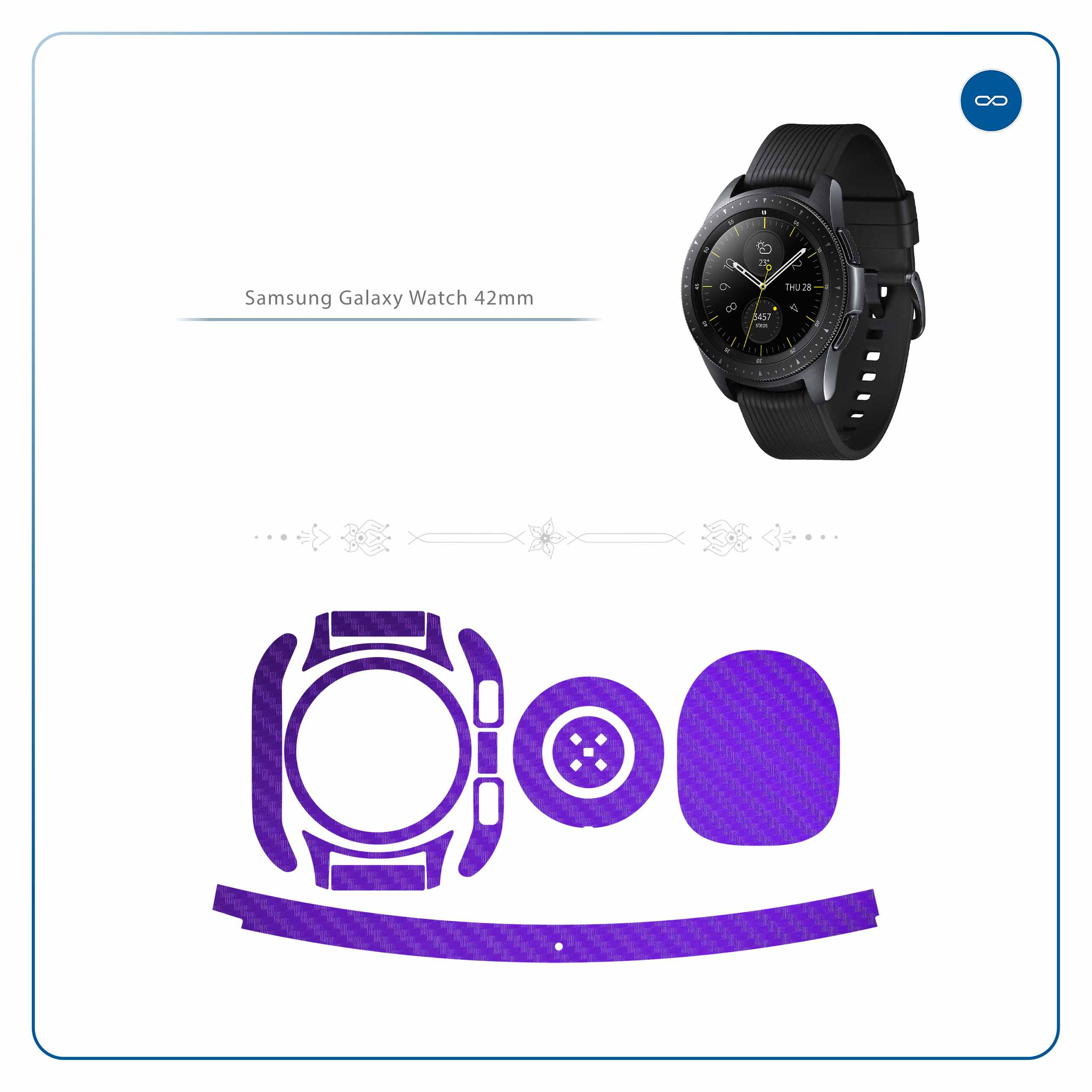 برچسب ماهوت طرح Purple-Fiber مناسب برای ساعت هوشمند سامسونگ Galaxy Watch 42mm