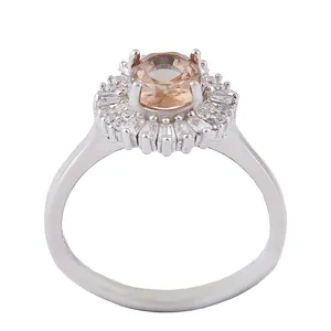 انگشتر نقره زنانه بازرگانی میلادی مدل الکساندریت برش جواهری کد AWR1288