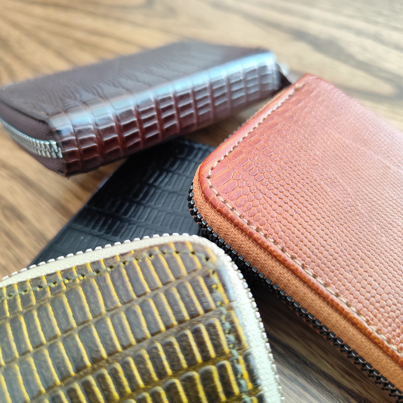 جاکارتی مدل آکاردئونی چرم طبیعی لزار کد Sch-Lz1