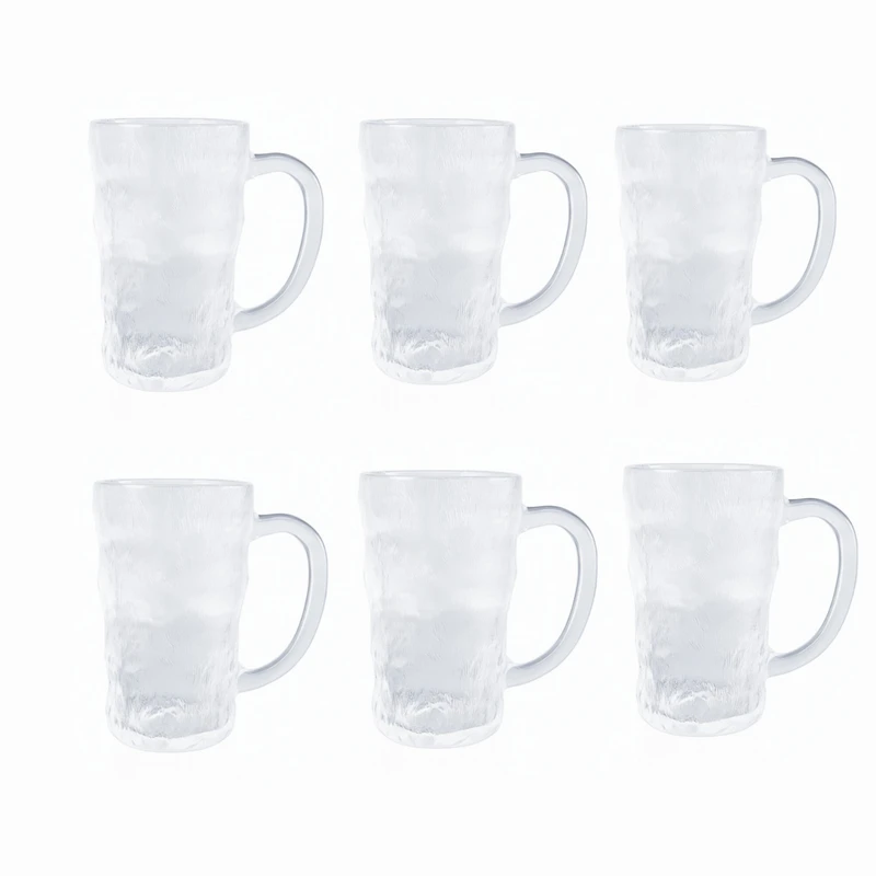 لیوان دلی مدل دسته دار بلند یخی مجموعه 6 عددی