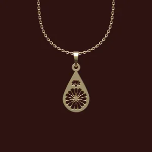 گردنبند طلا 18 عیار زنانه مدوپد مدل گل کد W2-1-1027