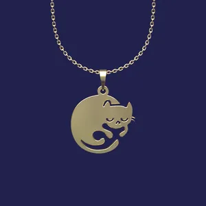 گردنبند طلا 18 عیار زنانه مدوپد مدل گربه کد T2-1-1041