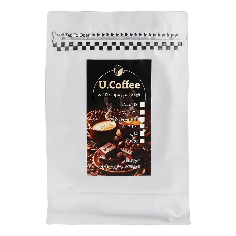 دانه قهوه ترکیبی عربیکا و روبوستا یوکافه - 500 گرم