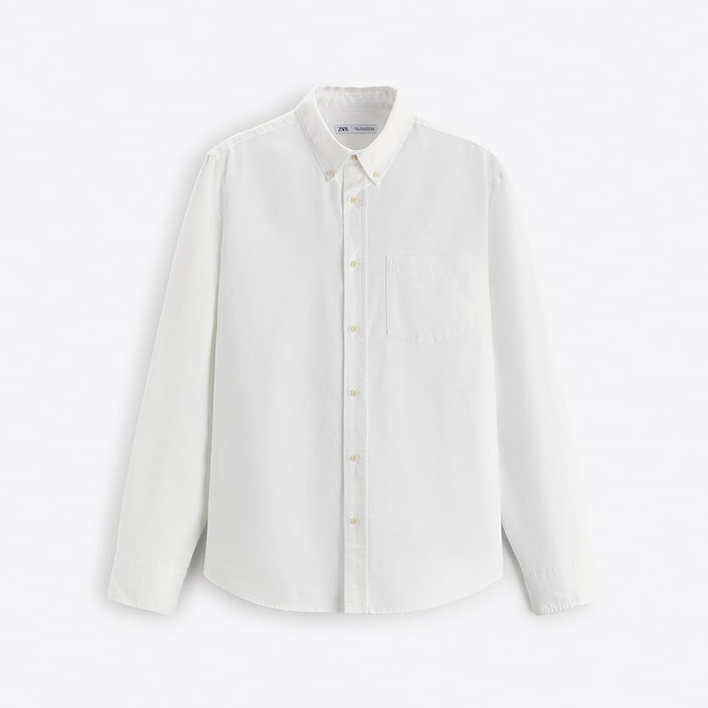 پیراهن آستین بلند مردانه زارا مدل White-8211/311