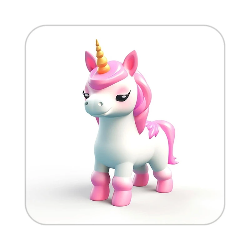 زیر لیوانی کاکتی طرح اسب تک شاخ و یونیکورن مدل mp28910