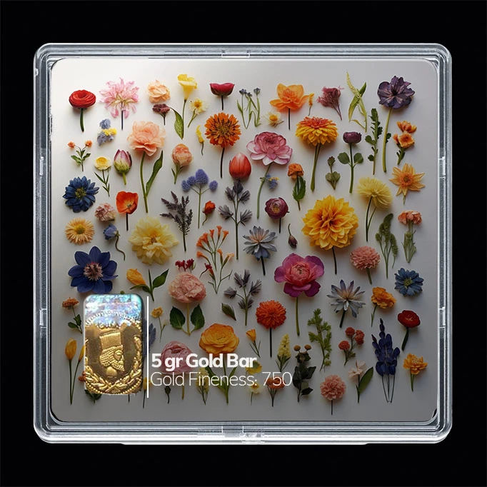سکه گرمی طلا 18 عیار مدوپد مدل گل کد SG10544 