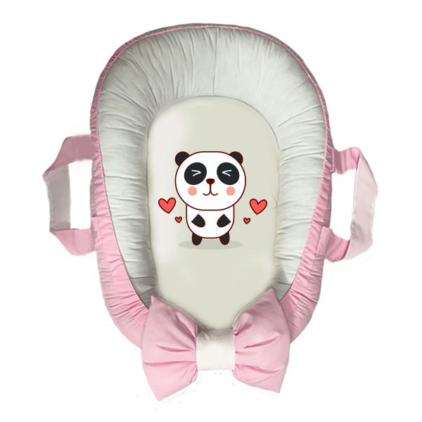 سرویس خواب سه تکه نوزاد مدل گارد محافظ دار طرح بچه پاندا کد 039