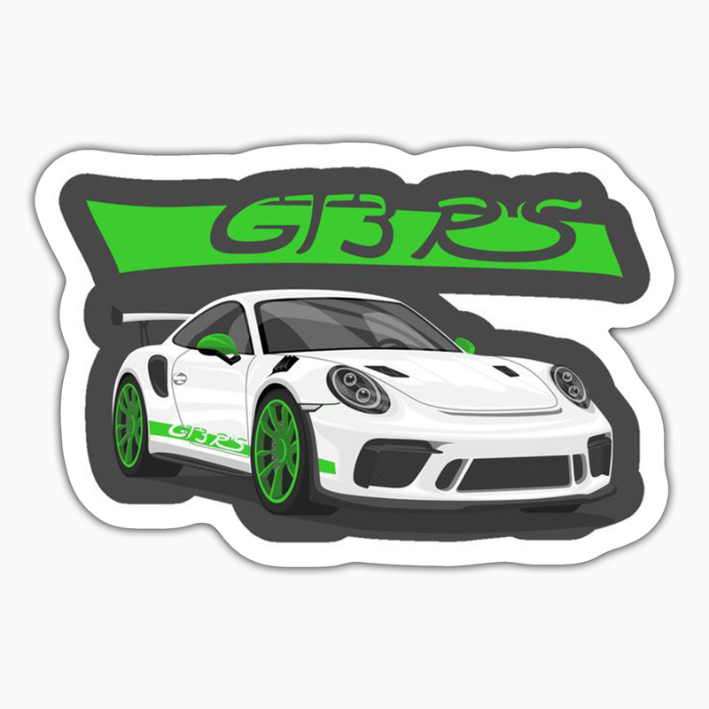 استیکر لپ تاپ و موبایل بووم طرح ماشین مدل Porsche GT3 RS کد ZX034