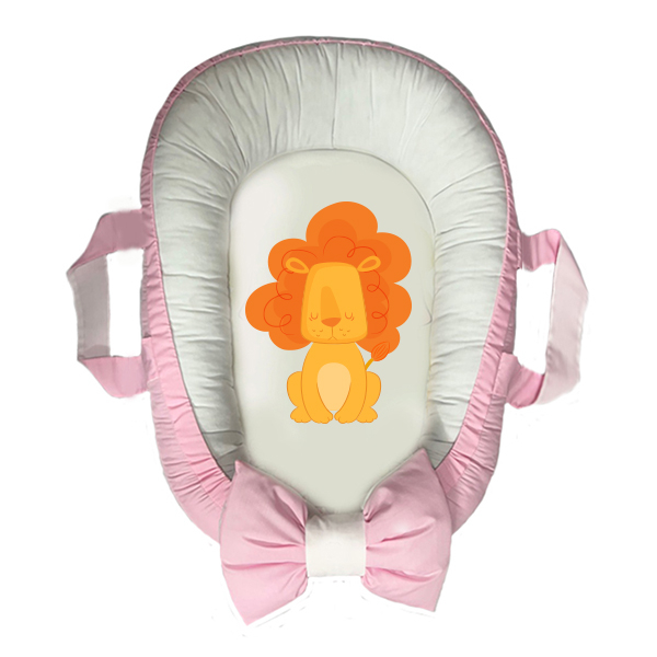 سرویس خواب سه تکه نوزاد مدل گارد محافظ دار طرح بچه شیر کد 010