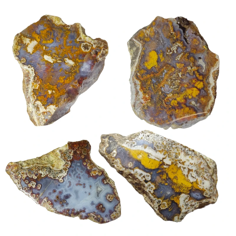 سنگ راف عقیق مدل شجر پاییزی  کد M 460 مجموعه 4 عددی