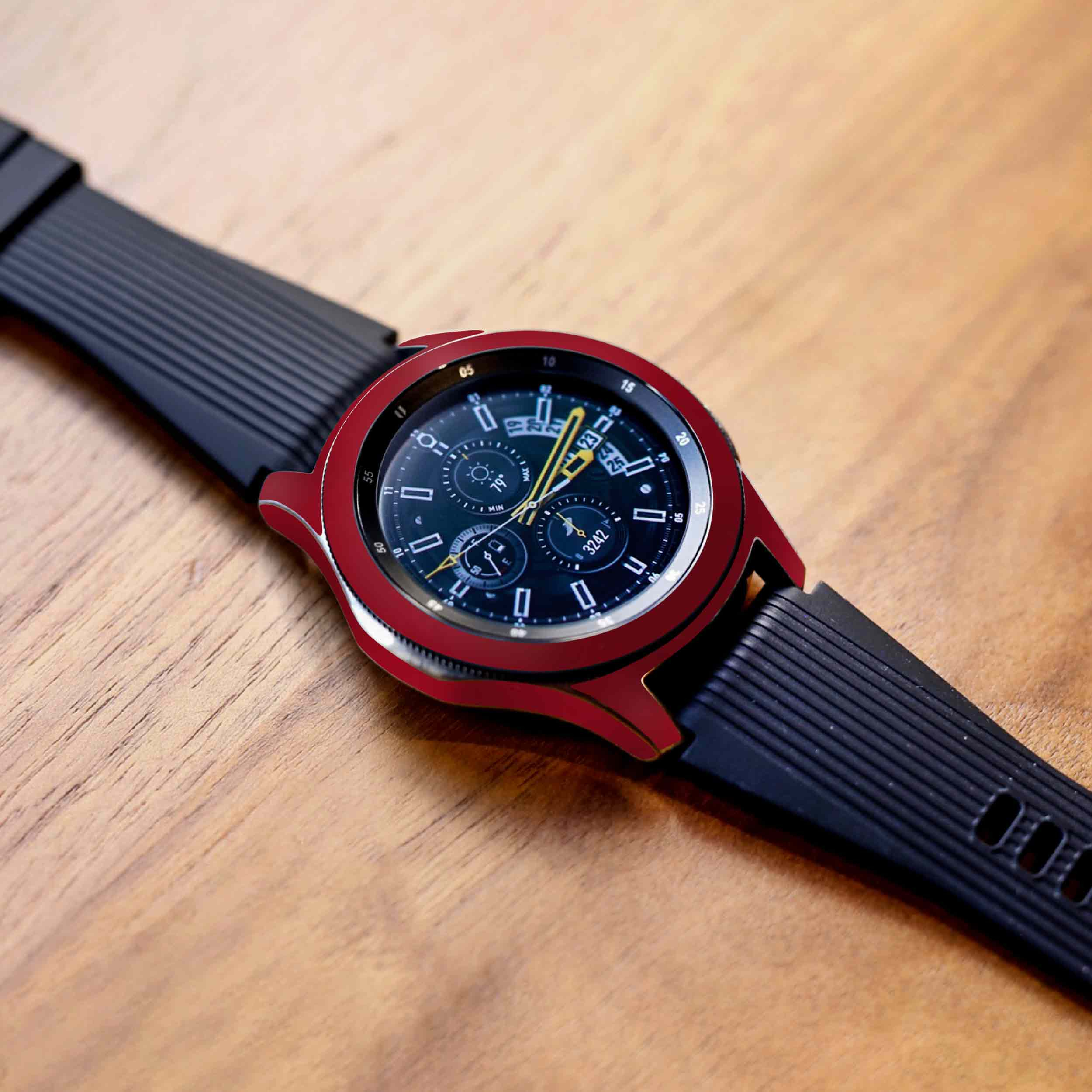 برچسب ماهوت طرح Matte-Warm-Red مناسب برای ساعت هوشمند سامسونگ Galaxy Watch 46mm