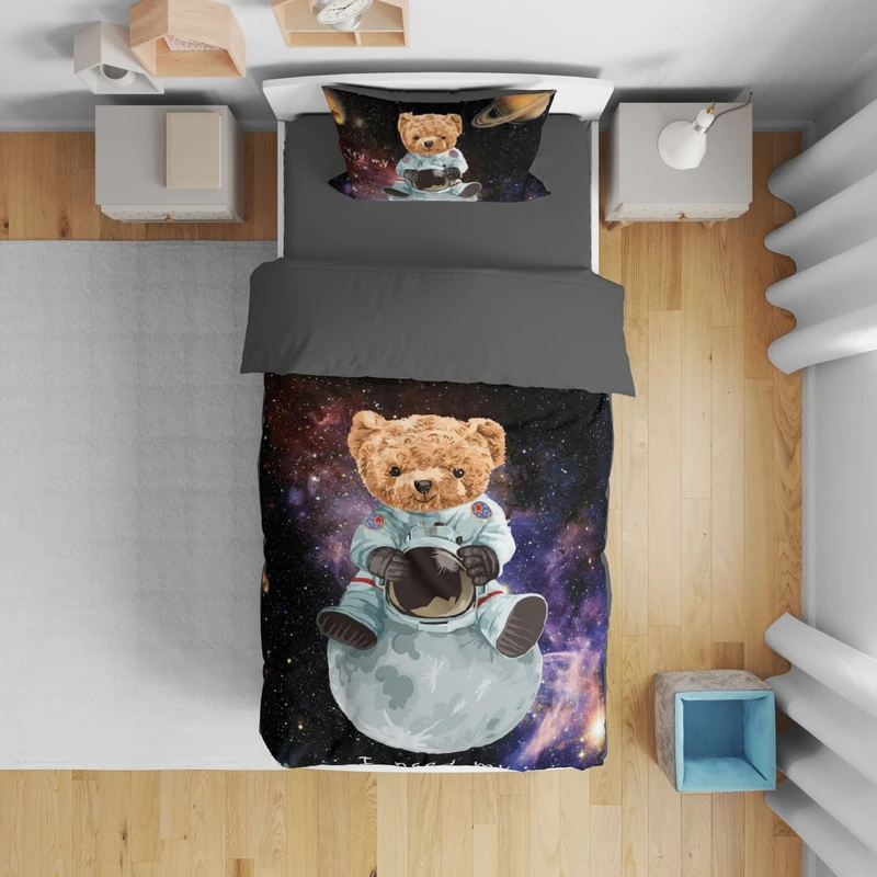 سرویس خواب مدل تدی فضانورد یک نفره 5 تکه