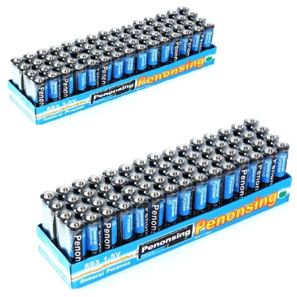 باتری قلمی و نیم قلمی پنانسینگ مدل R03&R6C بسته 120 عددی 