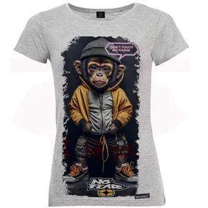 تی شرت آستین کوتاه زنانه 27 مدل Monkey Gang کد MH1209