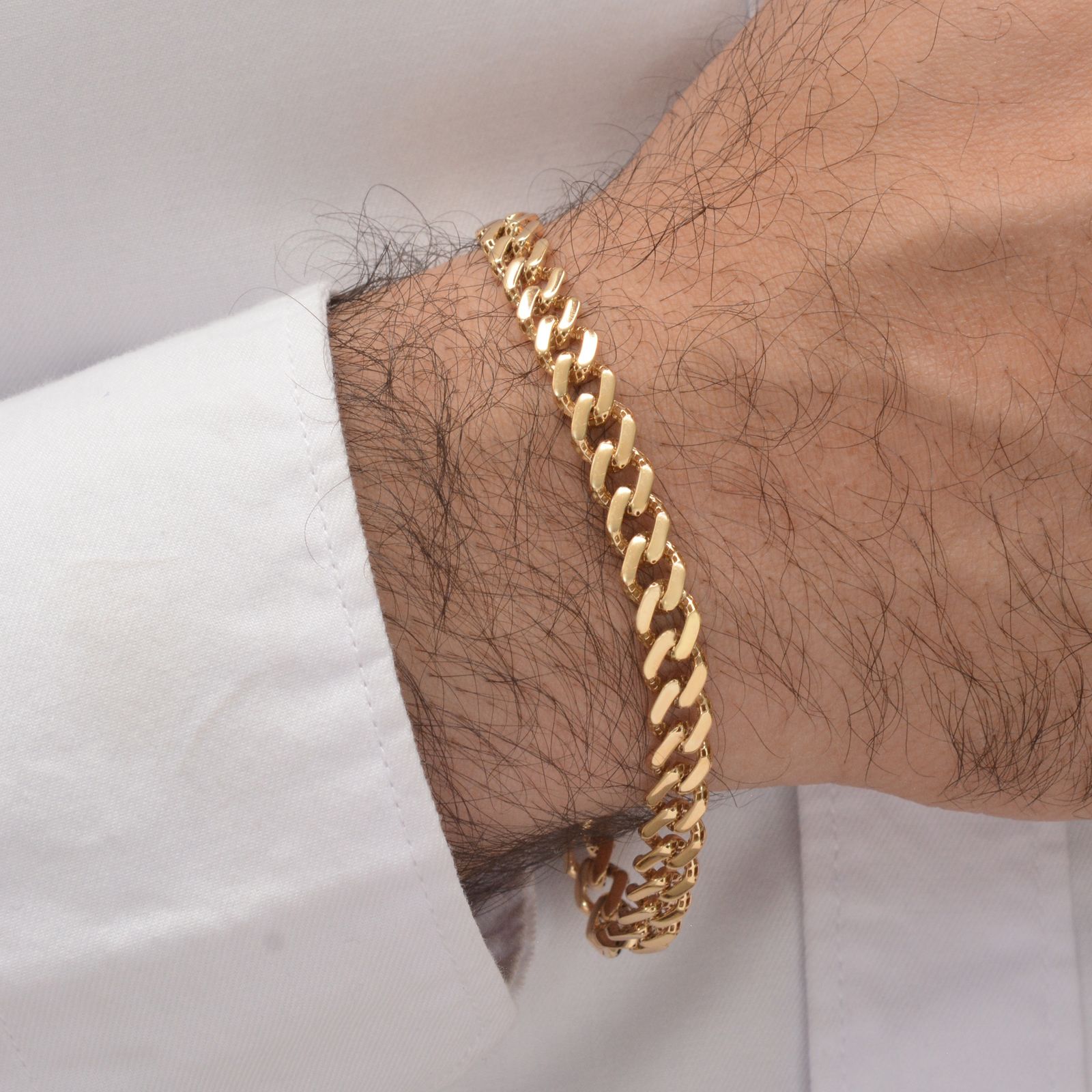دستبند طلا 18 عیار مردانه طلای مستجابی کد M14 -  - 2