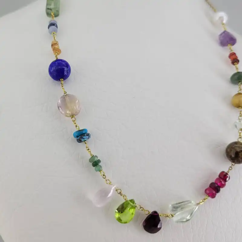 گردنبند زنانه مدل سنگ چاکرای جواهری کد 19