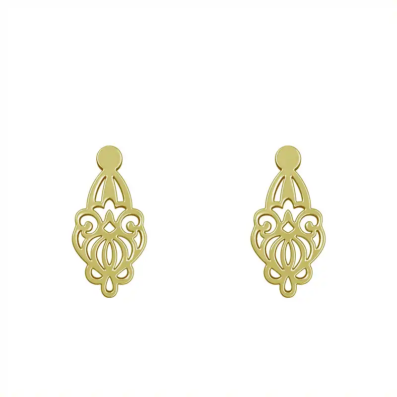 گوشواره طلا 18 عیار زنانه مدوپد مدل هندسی کد GA1-15153