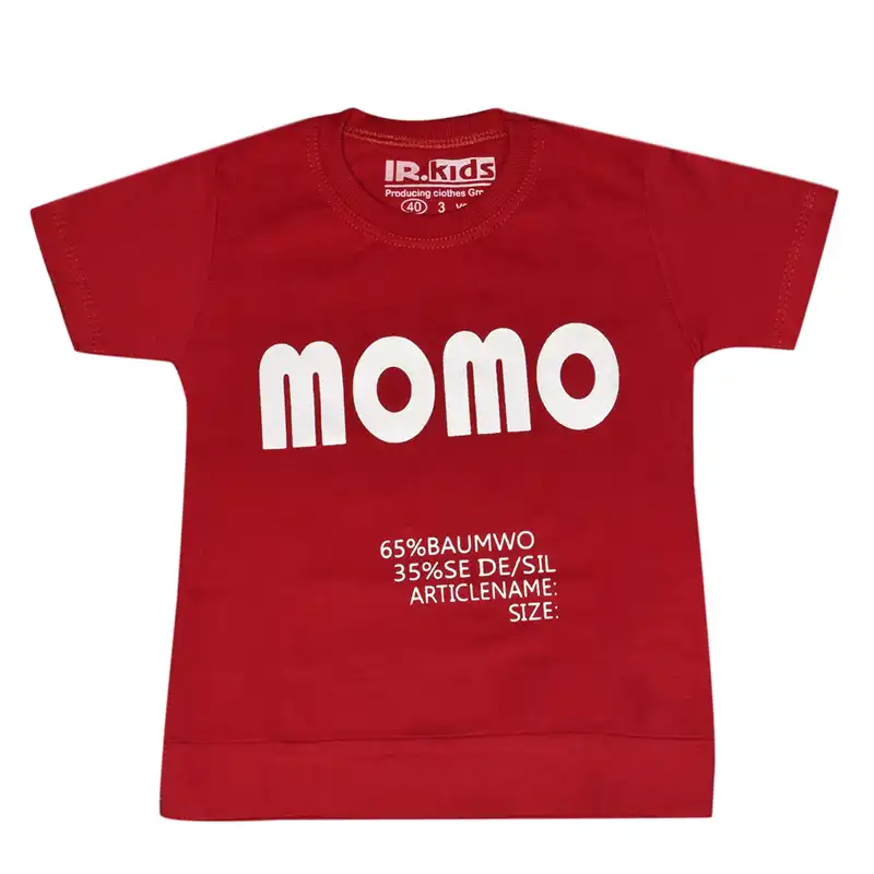 ست تی شرت و شلوارک پسرانه مدل momo رنگ قرمز