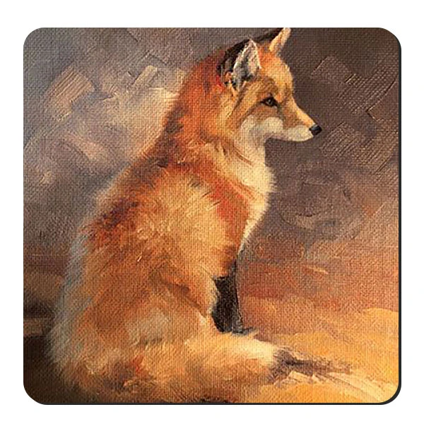  زیر لیوانی طرح نقاشی روباه کد nzl371