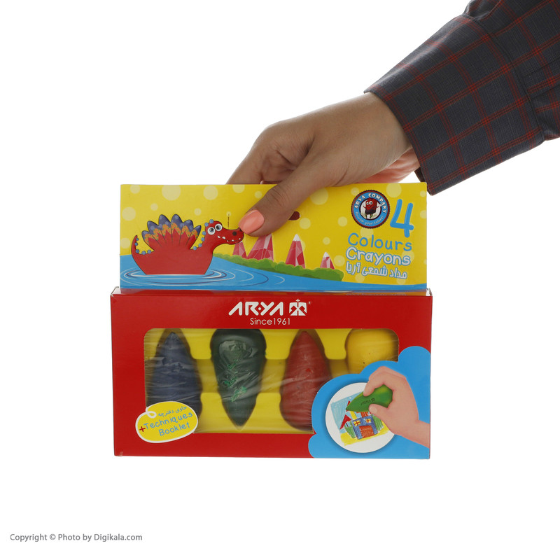مداد شمعی 4 رنگ آریا مدل 2050