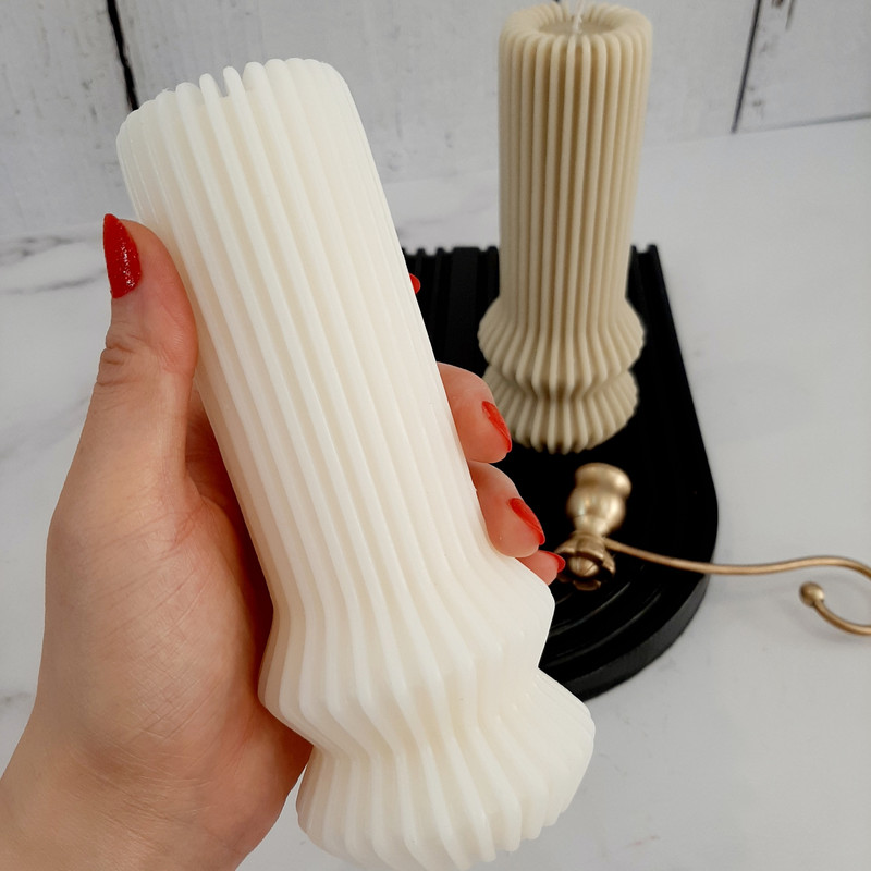 قالب شمع مدل استوانه شیار دار کد 1