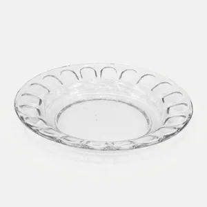 بشقاب خورش خوری شیشه و بلور اصفهان مدل گلایل کد 522 بسته 6 عددی