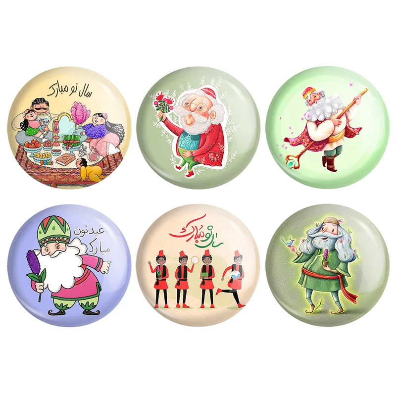 مگنت خندالو طرح نوروز کد 1548B مجموعه 6 عددی