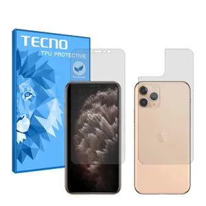 Tecno HyGEL model transparent screen protector suitable for Apple iPhone 11 Pro mobile phone along with the back protector