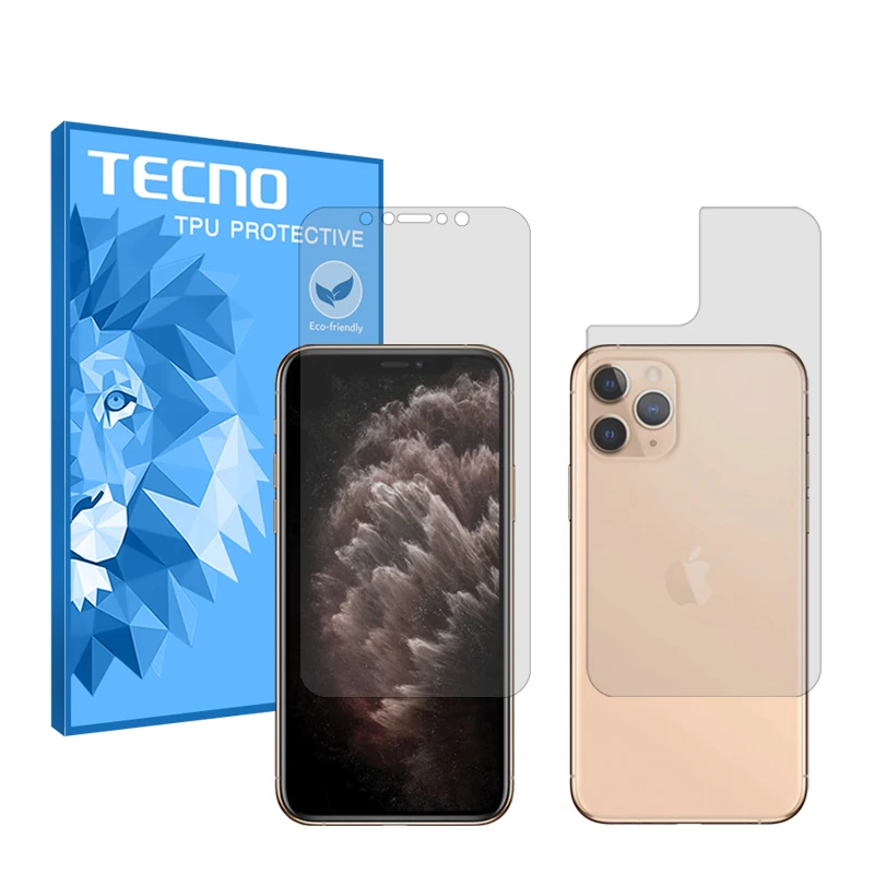 محافظ صفحه نمایش شفاف تکنو مدل HyGEL مناسب برای گوشی موبایل اپل iPhone 11 Pro Max به همراه محافظ پشت گوشی