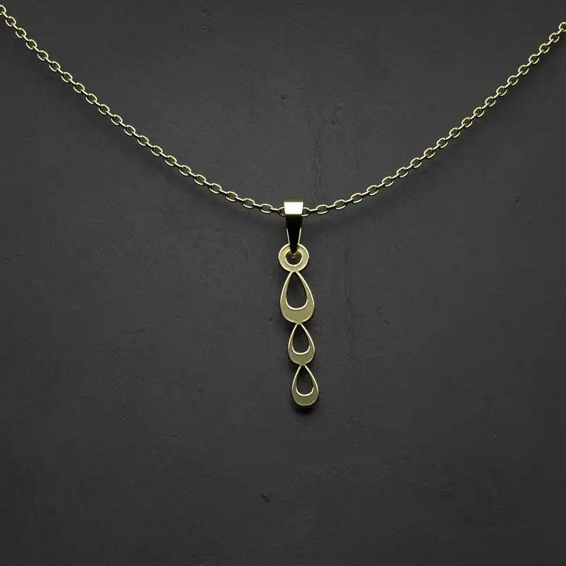 گردنبند طلا 18 عیار زنانه مدوپد مدل هندسی کد HH2-1-1149