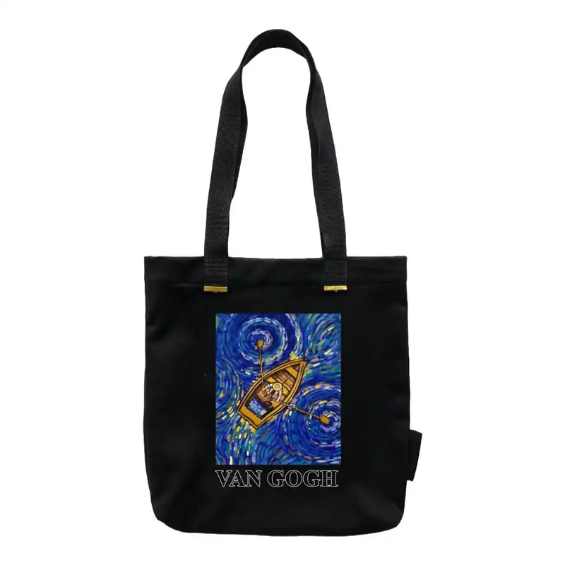 ساک دستی پارچه ای مدل ونگوگ و دریا کد 002
