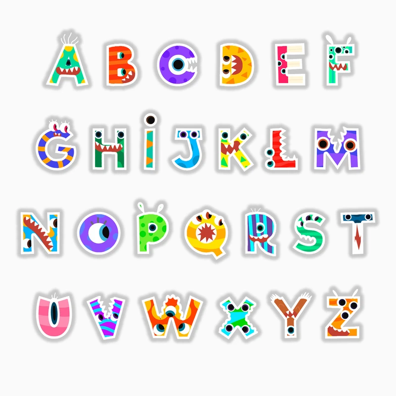 استیکر لپ تاپ و موبایل بووم طرح الفبا مدل هالووین کد MR121 مجموعه 26 عددی