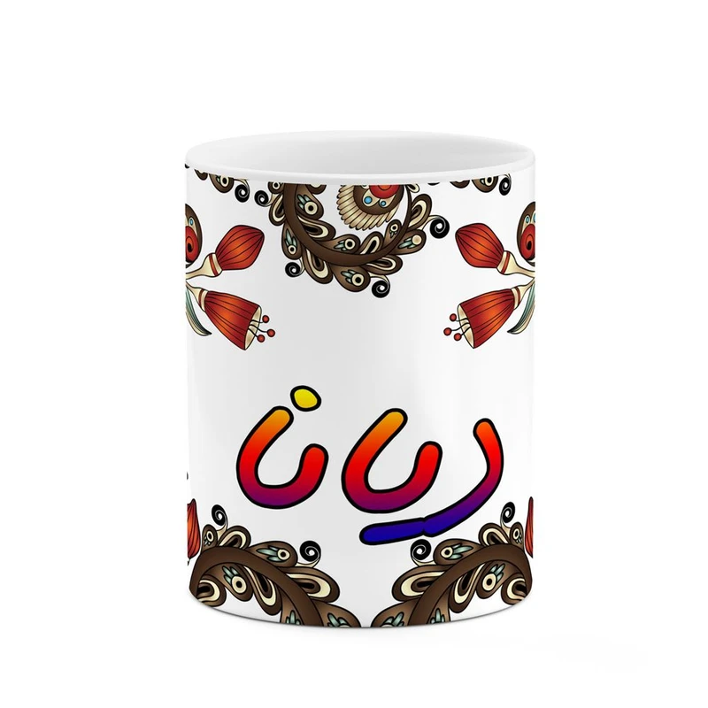 ماگ کاکتی مدل اسم دیانا طرح سنتی گل و بته کد mgh45066