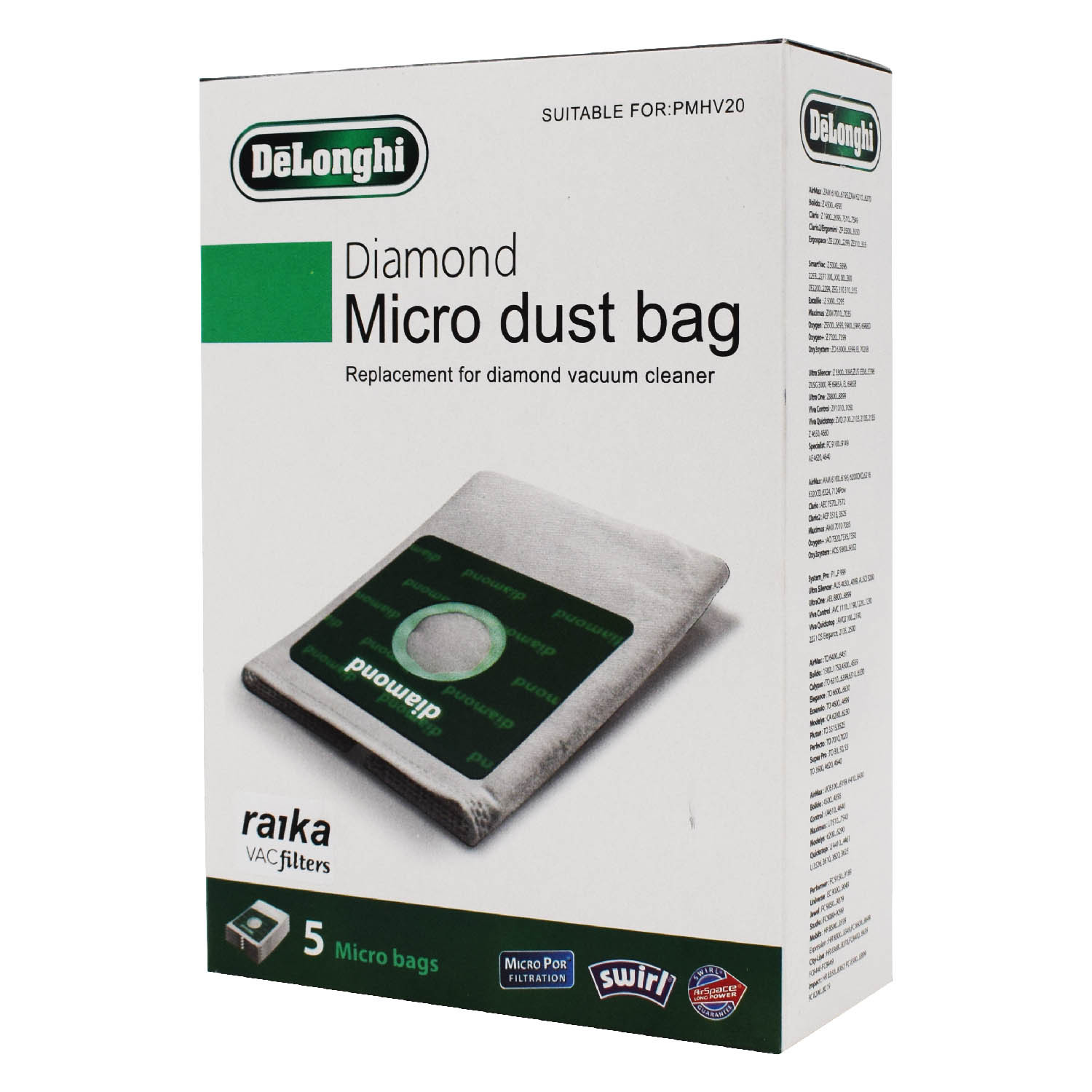 پاکت جاروبرقی مدل 01 بسته 5 عددی مناسب برای جاروبرقی دیاموند و دلونگی پاکت جاروبرقی مدل 01 بسته 5 عددی مناسب برای جاروبرقی دیاموند و دلونگی