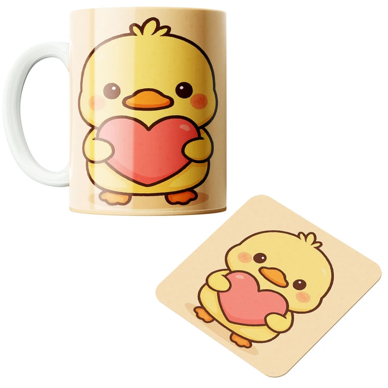 ماگ پادافرین مدل جوجه کد 398 به همراه زیر لیوانی 