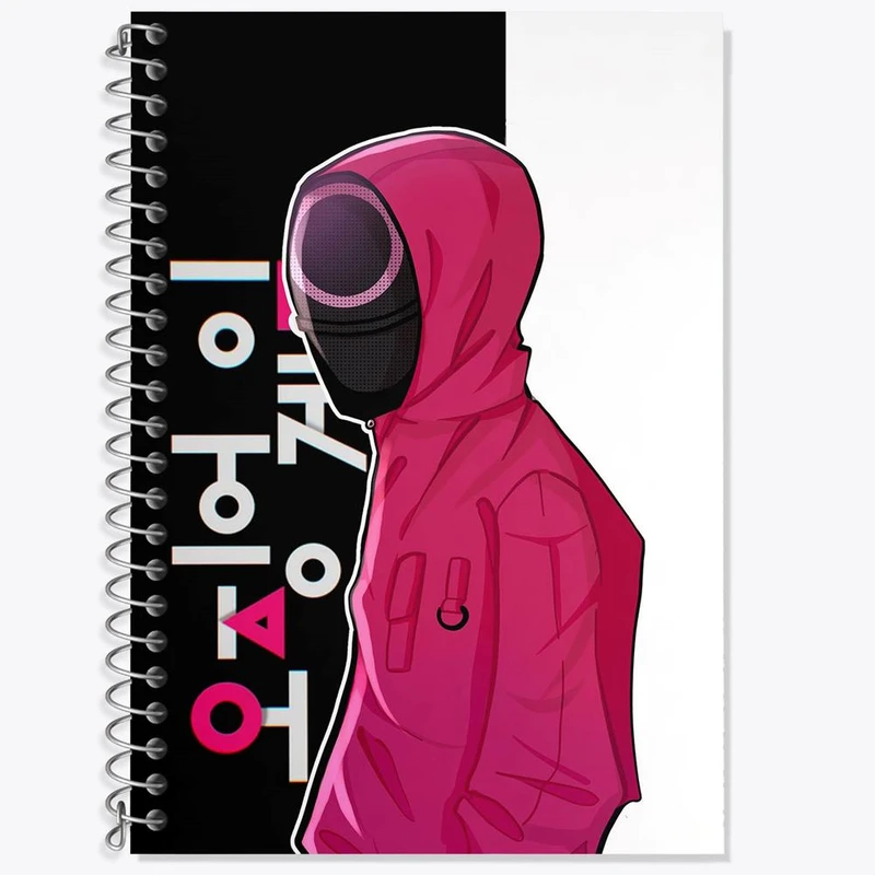 دفتر زبان 50 برگ خندالو مدل دو خط طرح بازی مرکب Squid Game کد 10804